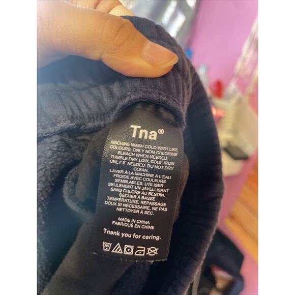 TNA Aritzia COZYAF Fleece Sweatpants - Size XXS Navy Blue - Picture 7 of 8